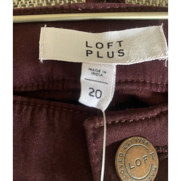 NWT LOFT Plus Burgundy 5 Pocket Brushed Sateen Leggings 20 W - Picture 4 of 7